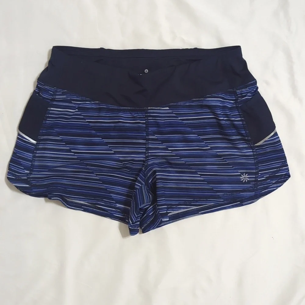 Athleta Ready Set Go 2 in 1 Shorts, Color Navy/Black Size S